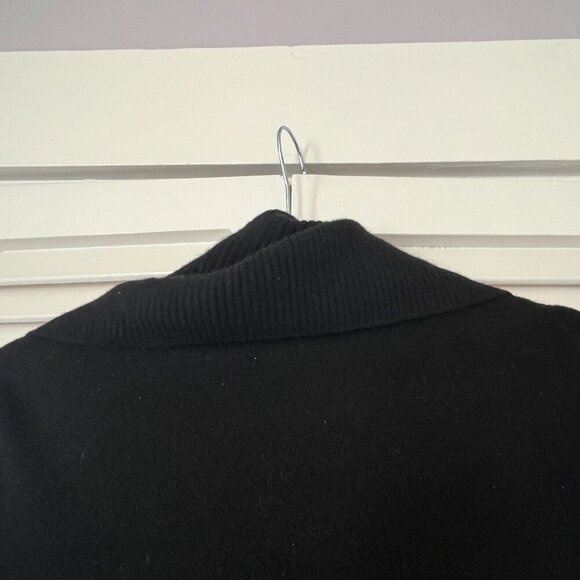 Lafayette 148 women's medium long cardigan duster waterfall black fine wool - Picture 7 of 10